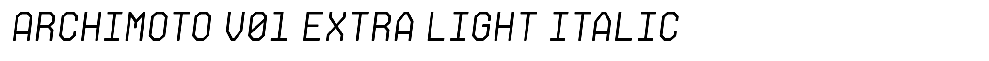 Archimoto V01 Extra Light Italic image